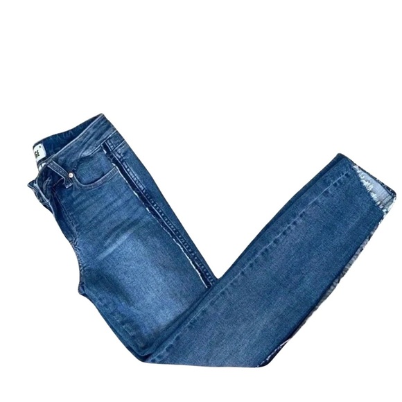 Paige Verdugo Ankle Skinny Light Weight Dark Blue Line Down Side Jeans, Size 25 - Picture 1 of 8